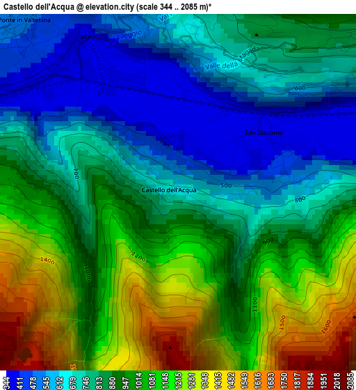 Castello dell'Acqua elevation map