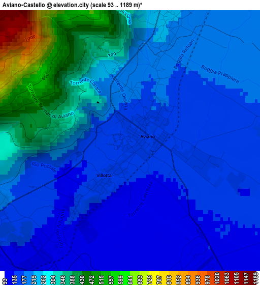 Aviano-Castello elevation map