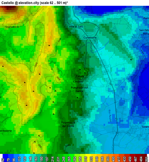 Castello elevation map