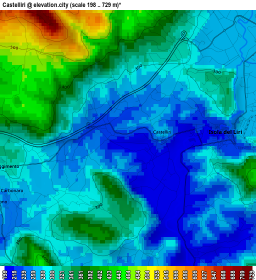 Castelliri elevation map