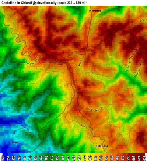 Castellina in Chianti elevation map