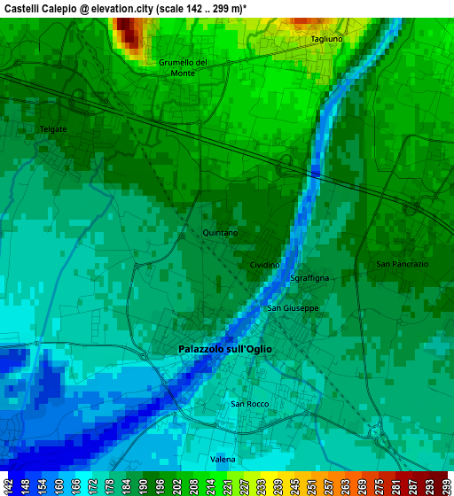 Castelli Calepio elevation map