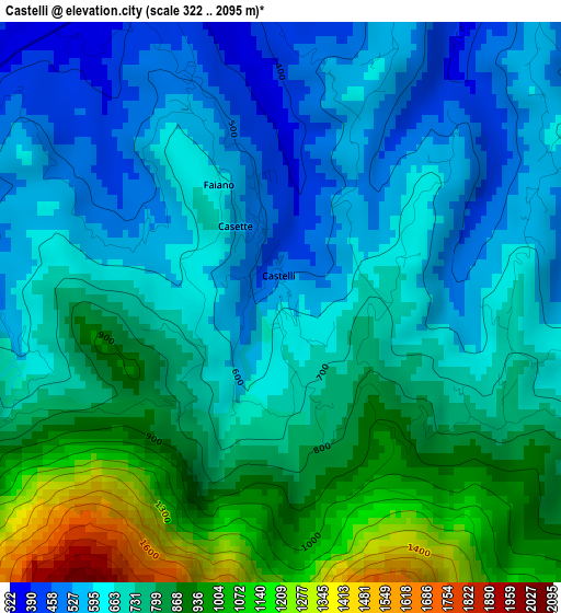 Castelli elevation map