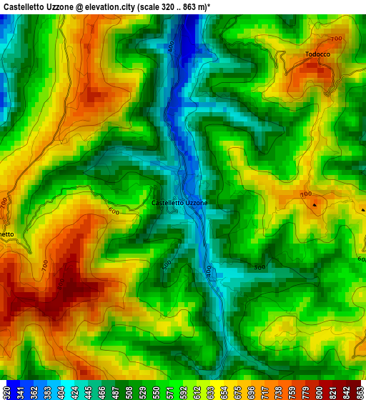 Castelletto Uzzone elevation map