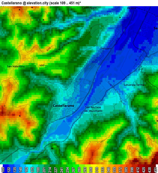 Castellarano elevation map