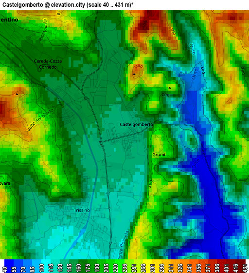 Castelgomberto elevation map