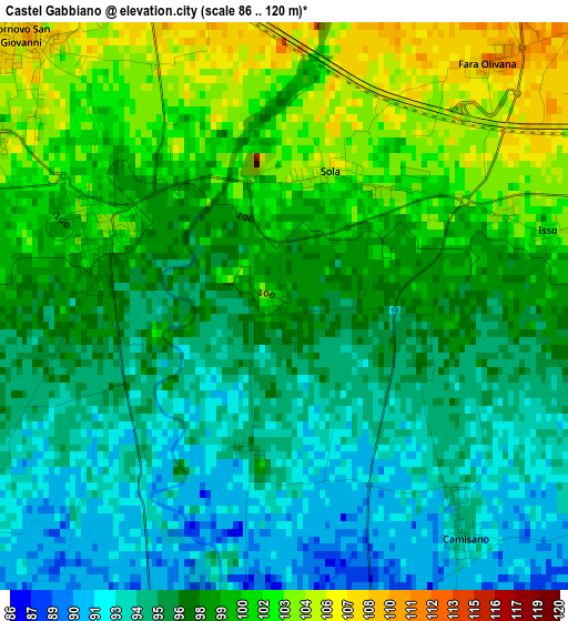 Castel Gabbiano elevation map