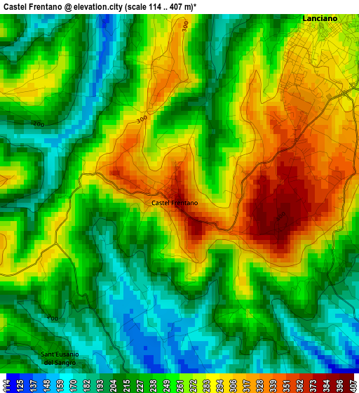 Castel Frentano elevation map