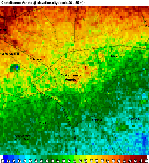 Castelfranco Veneto elevation map