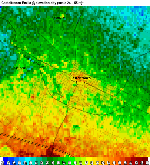 Castelfranco Emilia elevation map