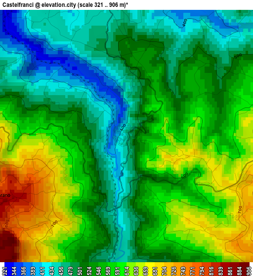 Castelfranci elevation map