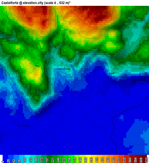 Castelforte elevation map