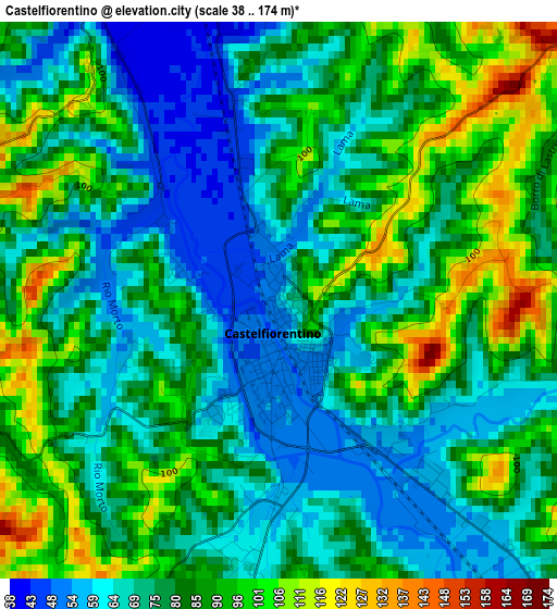 Castelfiorentino elevation map