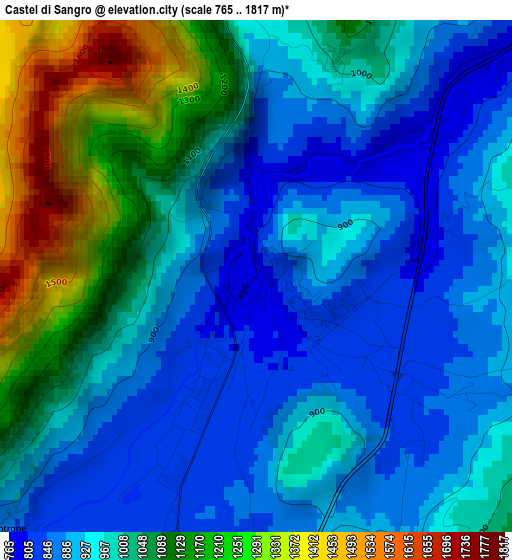 Castel di Sangro elevation map