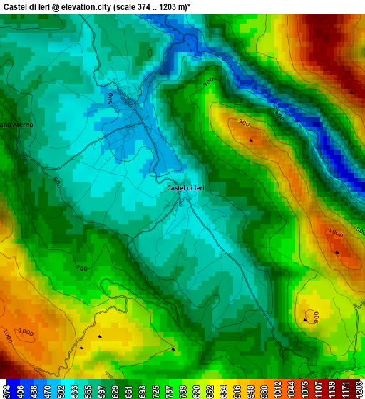 Castel di Ieri elevation map