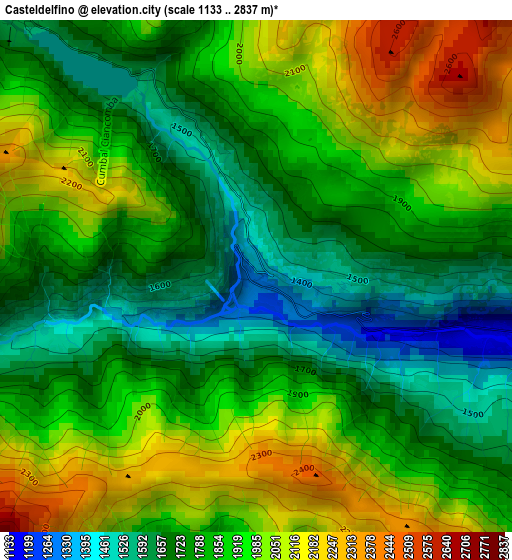 Casteldelfino elevation map