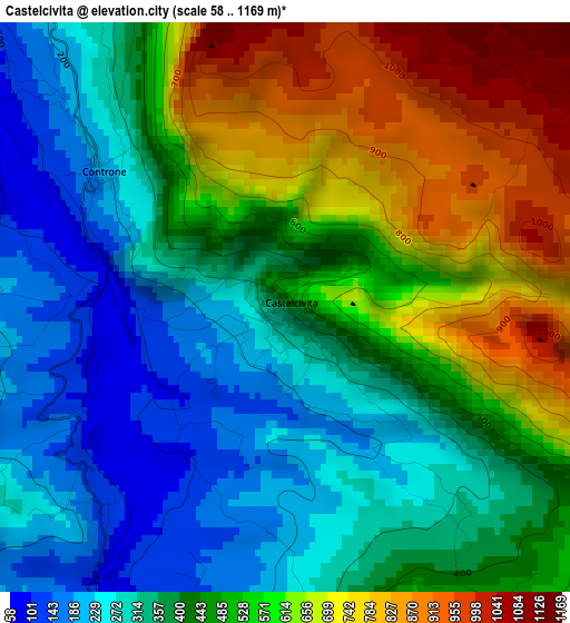 Castelcivita elevation map