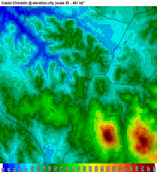 Castel Chiodato elevation map