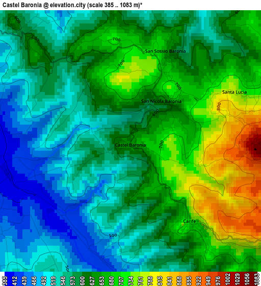 Castel Baronia elevation map