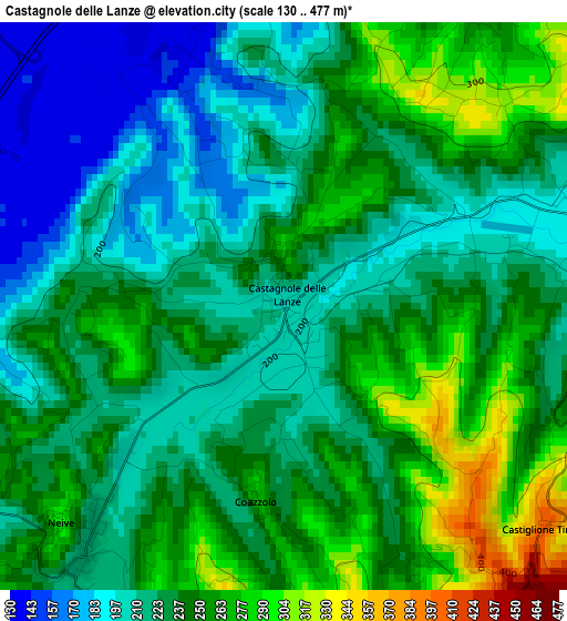 Castagnole delle Lanze elevation map