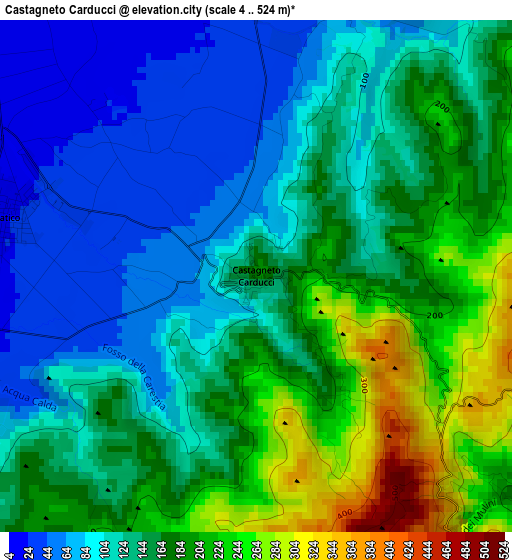 Castagneto Carducci elevation map