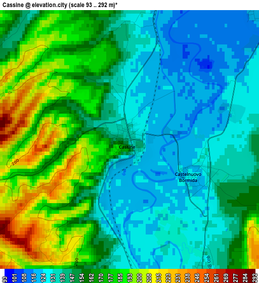 Cassine elevation map