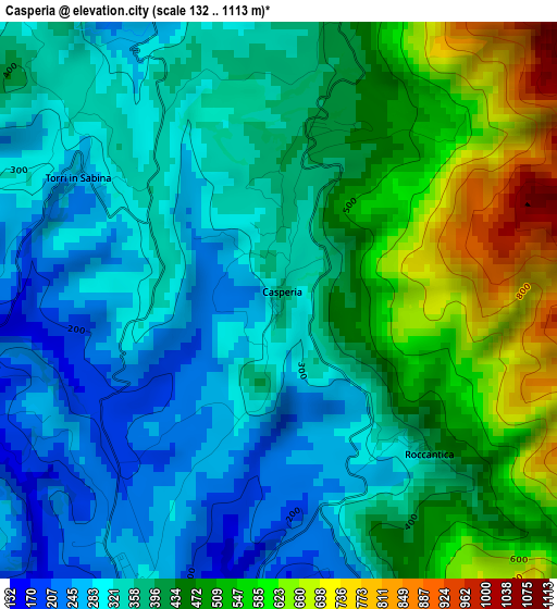 Casperia elevation map