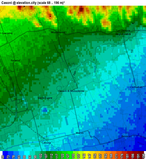 Casoni elevation map