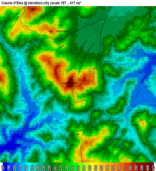 Casole d'Elsa elevation map