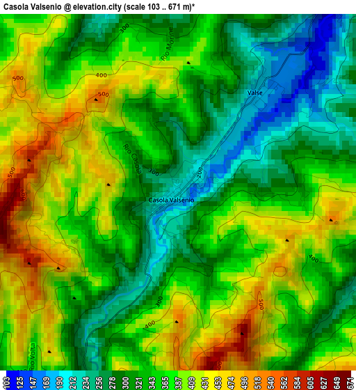 Casola Valsenio elevation map
