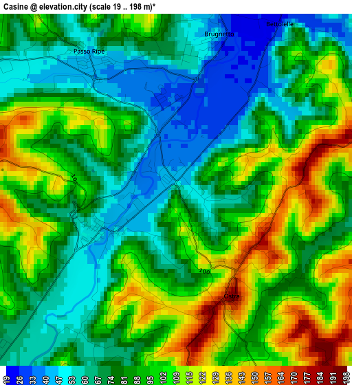 Casine elevation map