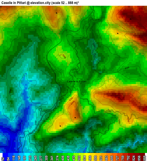 Caselle in Pittari elevation map