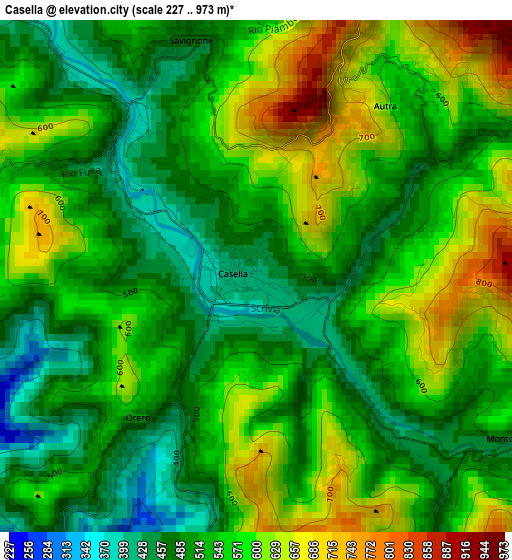 Casella elevation map