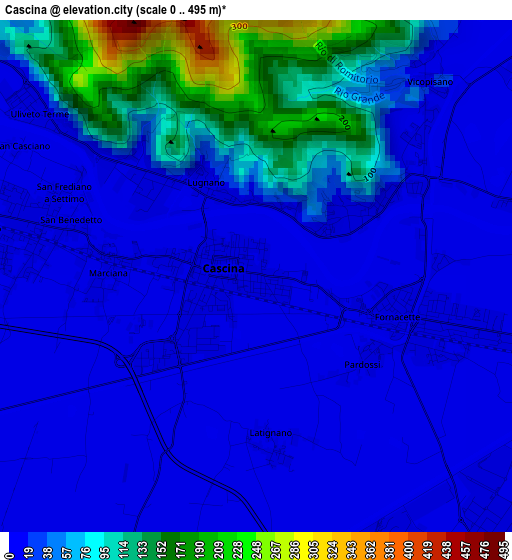 Cascina elevation map