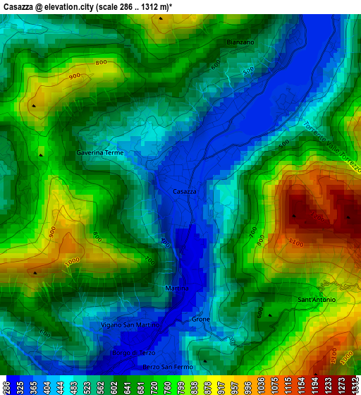 Casazza elevation map