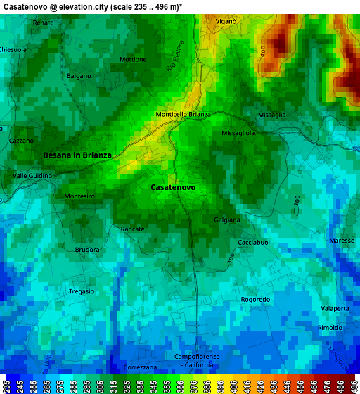 Casatenovo elevation map