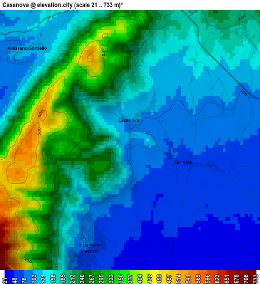 Casanova elevation map