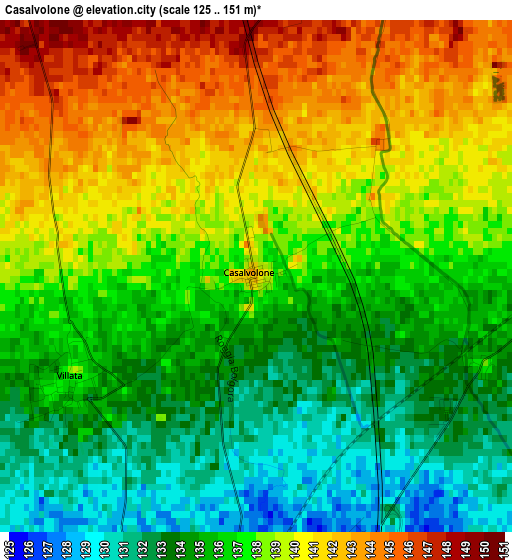 Casalvolone elevation map