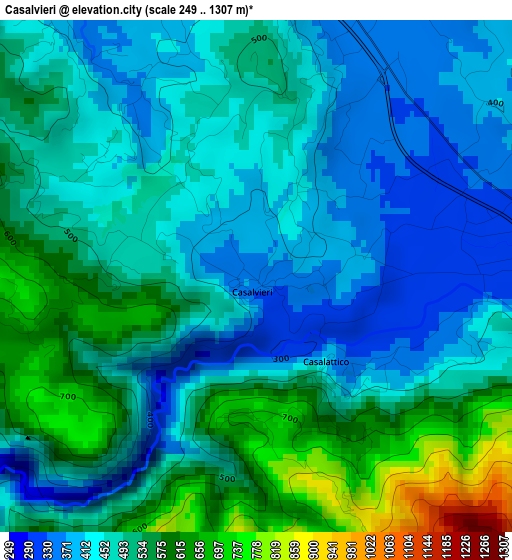 Casalvieri elevation map