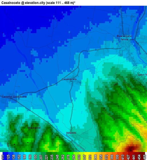 Casalnoceto elevation map