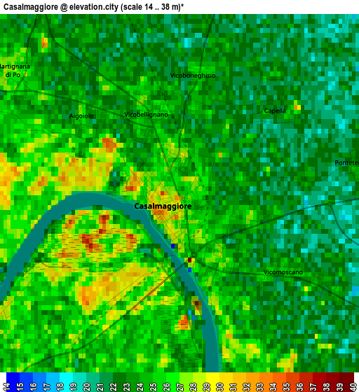 Casalmaggiore elevation map