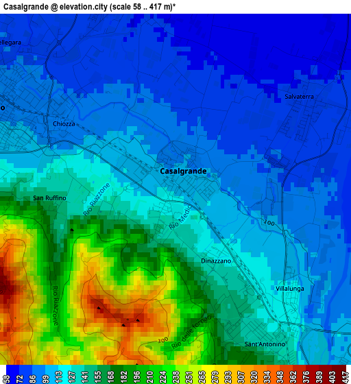 Casalgrande elevation map