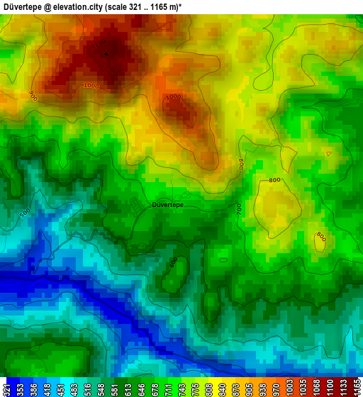 Düvertepe elevation map