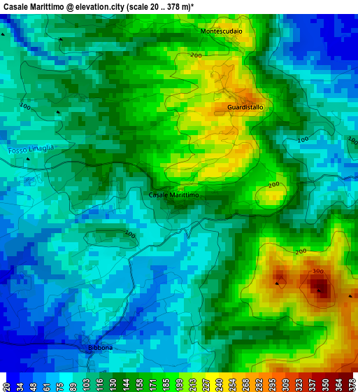 Casale Marittimo elevation map