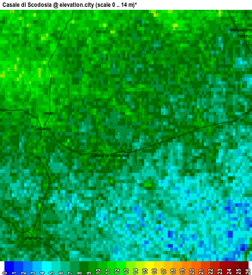 Casale di Scodosia elevation map