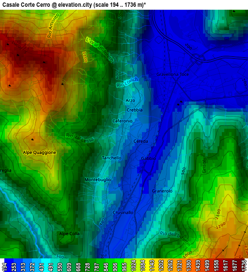 Casale Corte Cerro elevation map