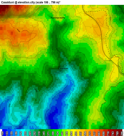 Casalduni elevation map