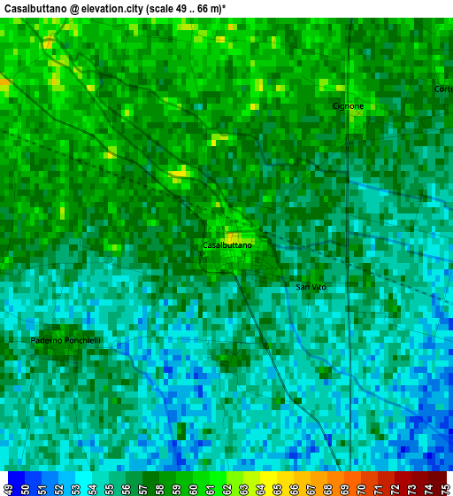 Casalbuttano elevation map