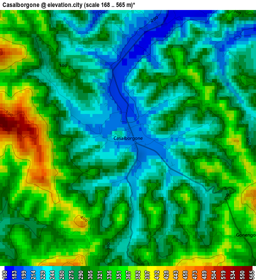 Casalborgone elevation map