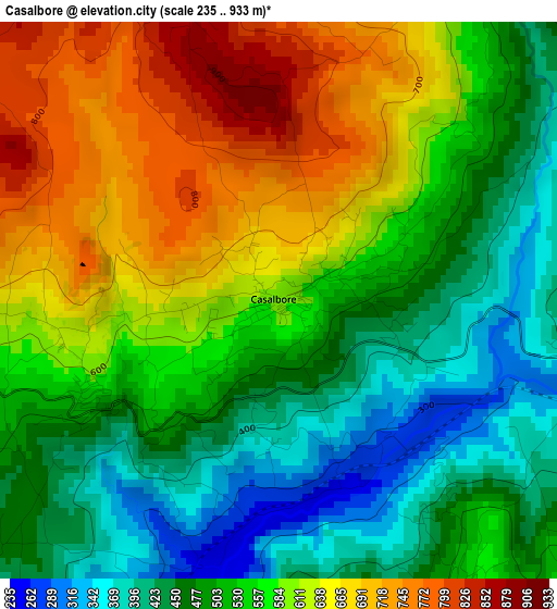 Casalbore elevation map